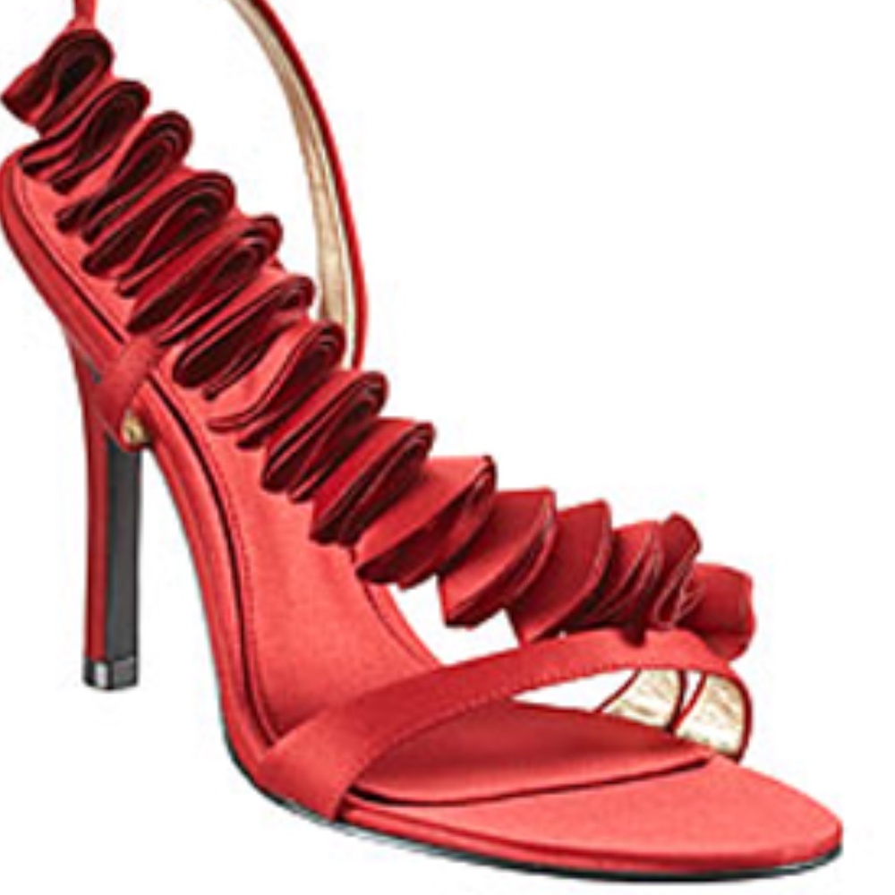 Nine West Red satin pumps AND CLUTCH purse